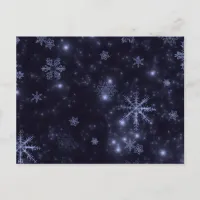 Snowflakes with Midnight Blue Background Postcard