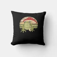 Cute Cottagecore Frog Mushroom Goblincore Toad Aes Throw Pillow