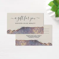 Iridescent Purple Gold Glam Glitter Gift Card