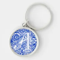 Monarchia White Letter "A" Keychain