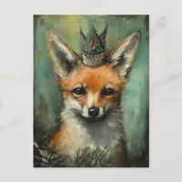 Cute Fox in a Crown  Postcard