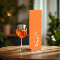 Elegant Typography Orange Bridal Shower Wine Box