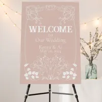 Wedding Welcome Sign,  Art Nouveau Foam Board