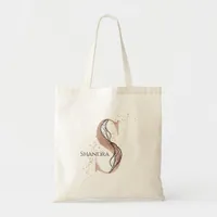 Monogram Initial Modern Letter S Boho Personalized Tote Bag