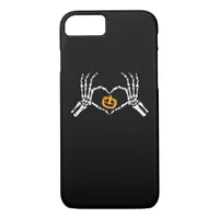 Skeleton Hand Heart Halloween Costume Pumpkin iPhone 8/7 Case