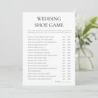 Modern Wedding Shoe Game Activity Card