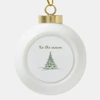 Tis The Season Christmas Tree Debbie Groovy Santa Ceramic Ball Christmas Ornament