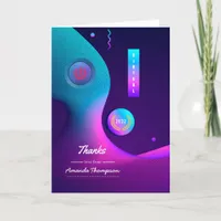 Retro Geometric Virtual Graduation Thank You Card