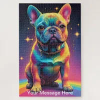 Cute Cosmic Puppy Dog Vibrant Surreal Rainbow Art  Jigsaw Puzzle