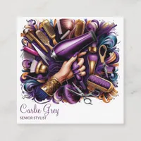 Hairdresser Bold Graffiti Style Salon Business  Calling Card