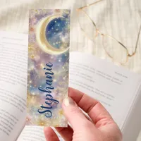 Crescent Moon Floral Stars Bookmarks