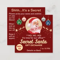 Secret Santa Gift Exchange Red Party Small Invite