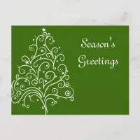 Christmas Tree on Green Business Seasons Greetings Holiday Postcard