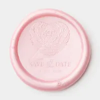 Elegant Script Save the Date Wedding Heart Wax Seal Sticker