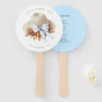Autumn - Fall Coastal Chic Beach Club Itinerary Hand Fan