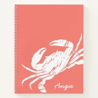 Nautical Crab on Pink Notebook