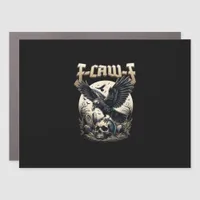 Gothic Skull F Caw F Crow Humor Graphic Car Magnet