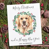 Budget Golden Retriever Dog Christmas Postcard