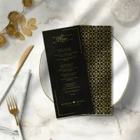 Geometric Wedding Menu Gold/Black ID477