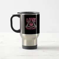 Valentines Day Heart Skeleton Hands Heart Travel Mug