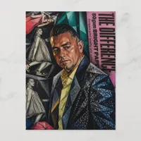 The Difference Man mixed media collage Postcard