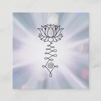 *~* Lavender Blue Rays Healing Reiki Energy Lotus Square Business Card