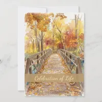Fall Bridge Celebration of Life Memorial Invitation