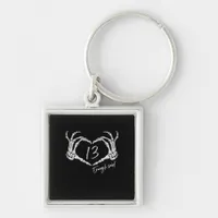 Skeleton Heart Hand Minimal Classic Design Keychain