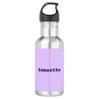 Light Purple Minimalist Simple Personalized Name Stainless Steel Water Bottle