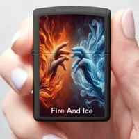 Fire and Ice: A Silent Union Zippo Lighter