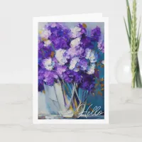 Pretty Vintage Purple Flowers | Hello Card