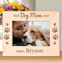 Best DOG MOM ever - Paws Personalized Wood Photo Engraved Frames