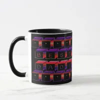 Best Dad Blocks Text Red & Purple Mug