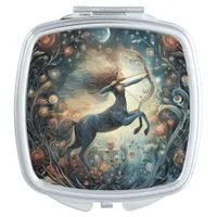 Sagittarius Zodiac Birth Sign Astrology Celestial Compact Mirror