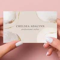 Abstract Watercolor Glittering Luxury Elegant Gold Business Card