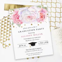 Rustic Blush Gold Floral Botanical Graduation Post Postcard