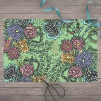 Fantasy Charming Colorful Detailed Doodle Flowers Tissue Paper