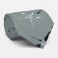 Sperm and Eggs Fertility Doctor Dark Gray Neck Tie