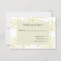 Olive Branches  Nature Greenery Botanical Wedding RSVP Card