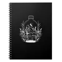 Cottagecore Aesthetic Bottle Mushroom House Fairy  Notebook