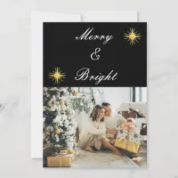 Modern Elegant Typography Merry Bright Christmas Holiday Card