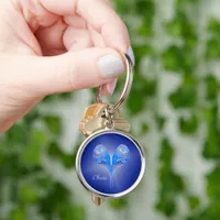 Blue budgie - personalize it!  keychain