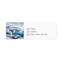 Winter Coastline Return Address Label