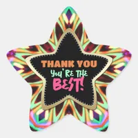 Thank You ♥ You're the Best Rainbow Colors Star Star Sticker