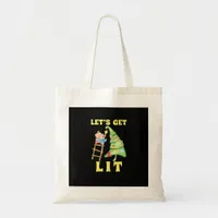 Let's Get Lit Funny Christmas Drinking Classic Tote Bag