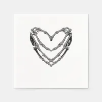 Skeleton Hands Heart Sign Retro Halloween Costume  Napkins