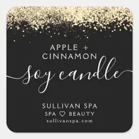 Gold Holographic Glitter Soy Candle Label