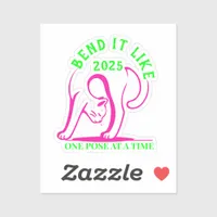 Bend It Like 2025: Yoga Cat Fun Sticker