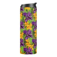 A Field of Purple and Gold: Irises and Liles Thermal Tumbler