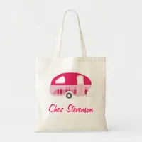 Personalized Retro Art Caravan Owners Canvas Bags